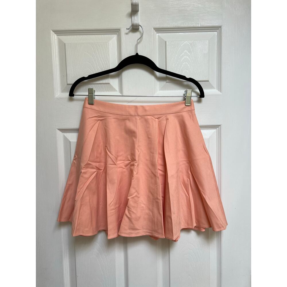 Alice + Olivia Pale Peach Pastel Pink/Coral Pleated Mini Skirt